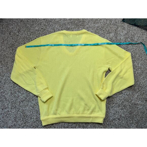 Vintage 80's IZOD Lacoste Men's Sweater, size Large, Bright Yellow; V-neck - Picture 9 of 9